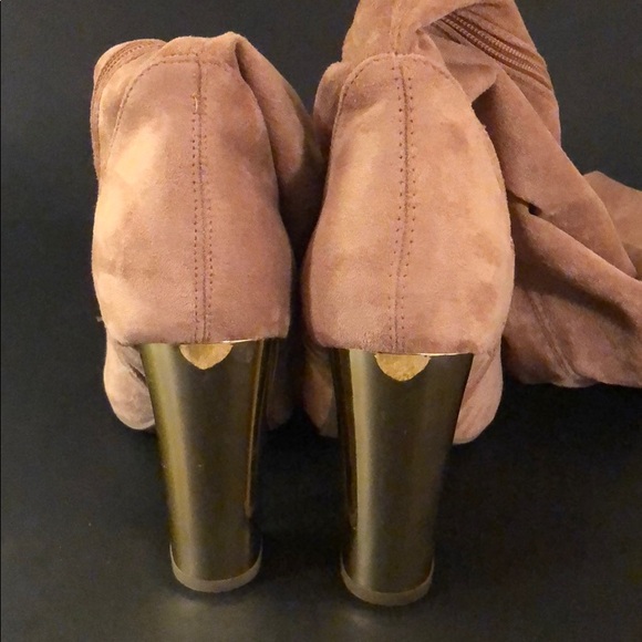 NWOT BAMBOO CAMEL OVER THE KNEE BLOCK BOOTS 9 - Picture 4 of 5